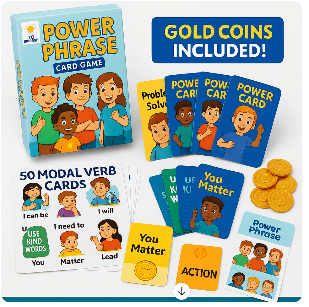 Power Phrase Card Game | SEL Family Game for Kids Ages 6 - 13 Emotional Intelligence — SEL card game for Australian primary school classrooms