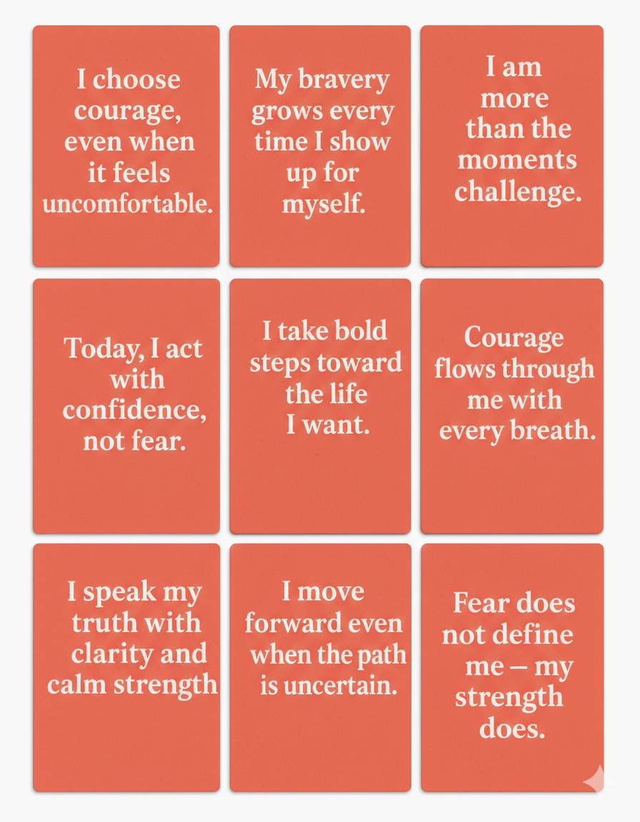 Courage Affirmations | Girlfriend & Mother Luxe Cards | Digital Download — SEL card game for Australian primary school classrooms