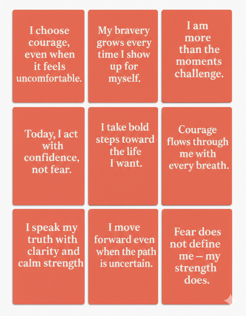 Courage Affirmations | Girlfriend & Mother Luxe Cards | Digital Download — SEL card game for Australian primary school classrooms