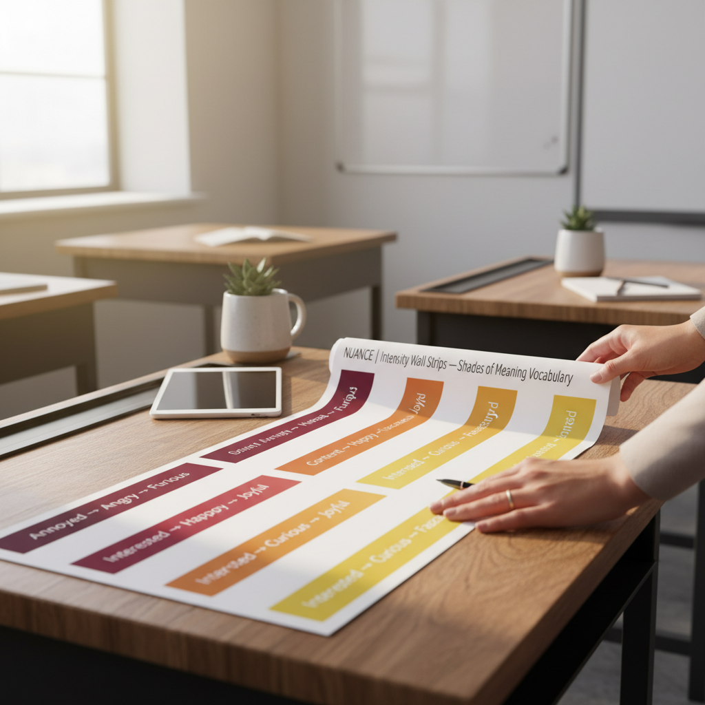 NUANCE Intensity Wall Strips | Shades-of-Meaning Vocabulary for Teens | Digital Download