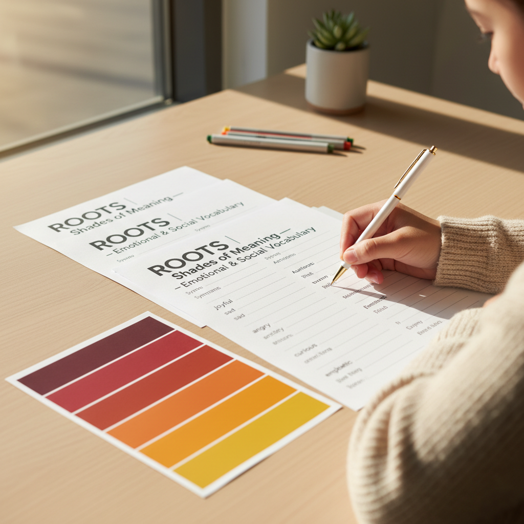 Shades of Meaning — Emotional &amp; Social Vocabulary Worksheets | Middle Years SEL (Ages 14–15)