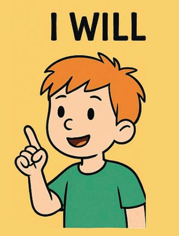 Sentence starter card: I WILL